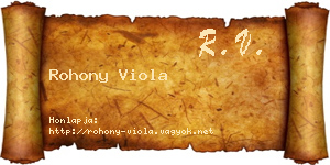 Rohony Viola névjegykártya
